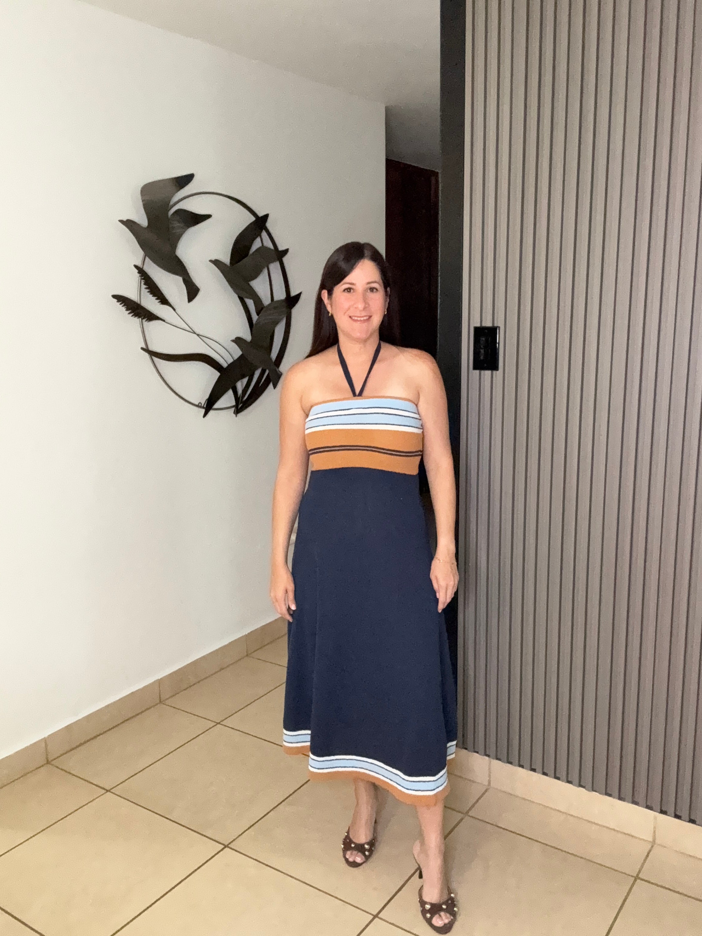Sabrina Navy Midi Dress