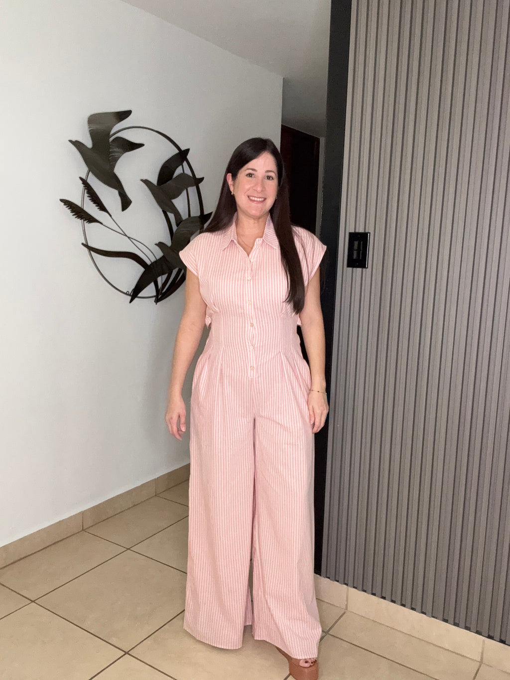 Pink Stripe Jumpsuit