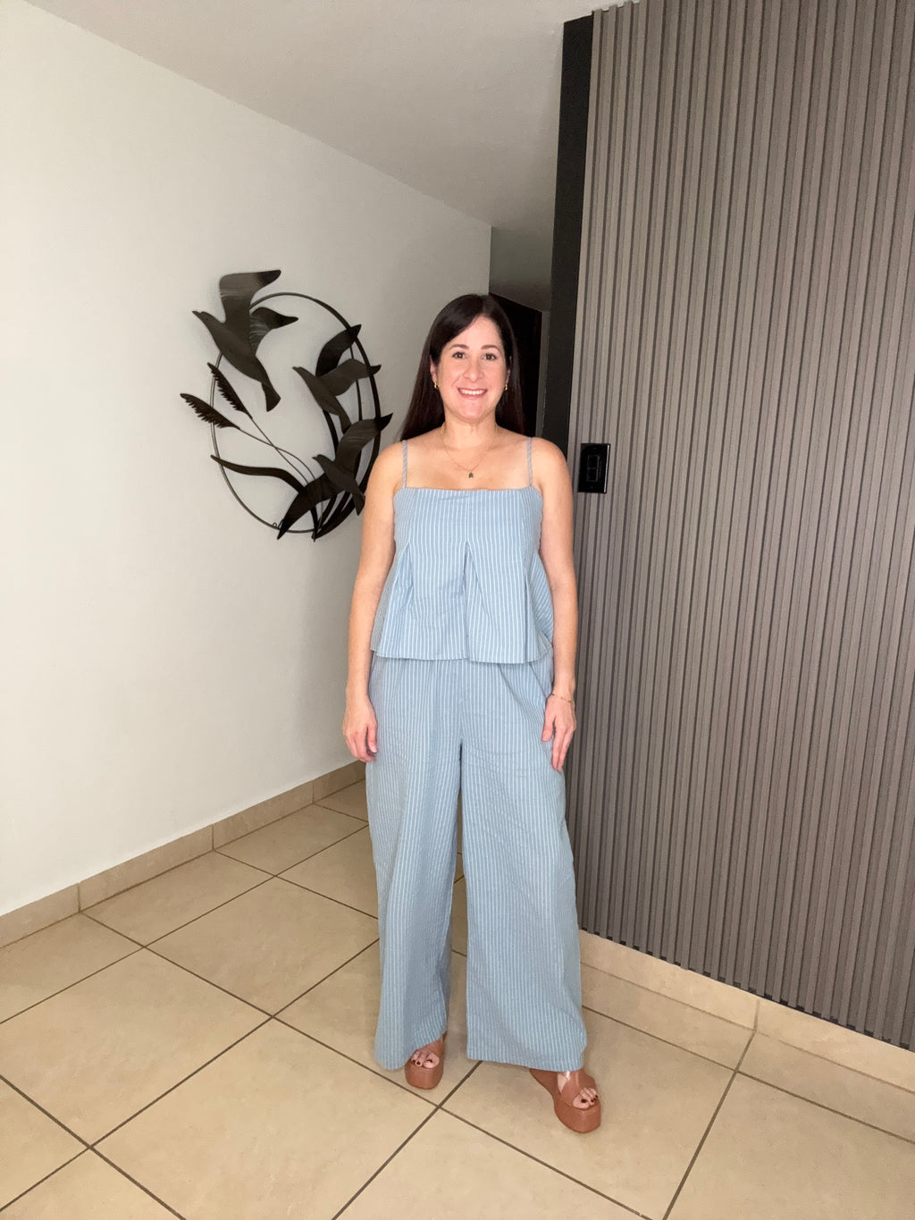 Light Blue Peplum Set