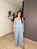 Light Blue Peplum Set
