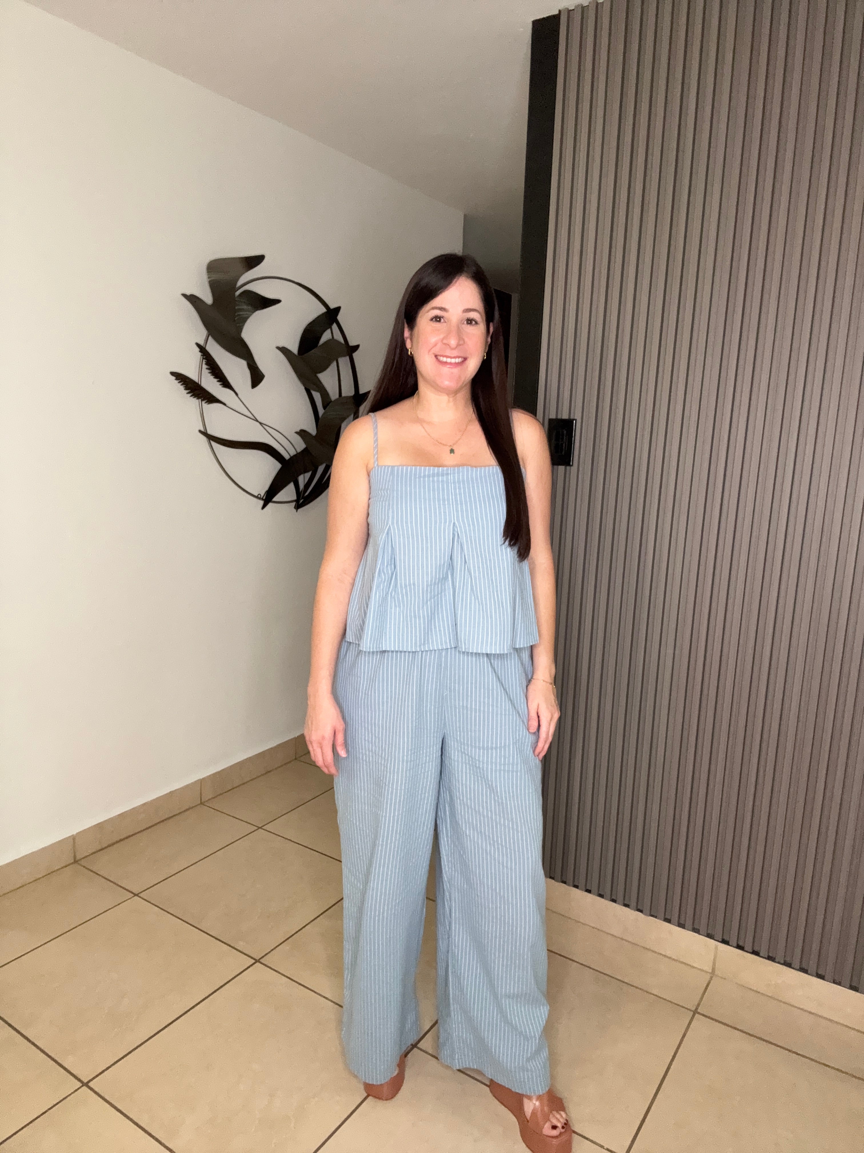 Light Blue Peplum Set