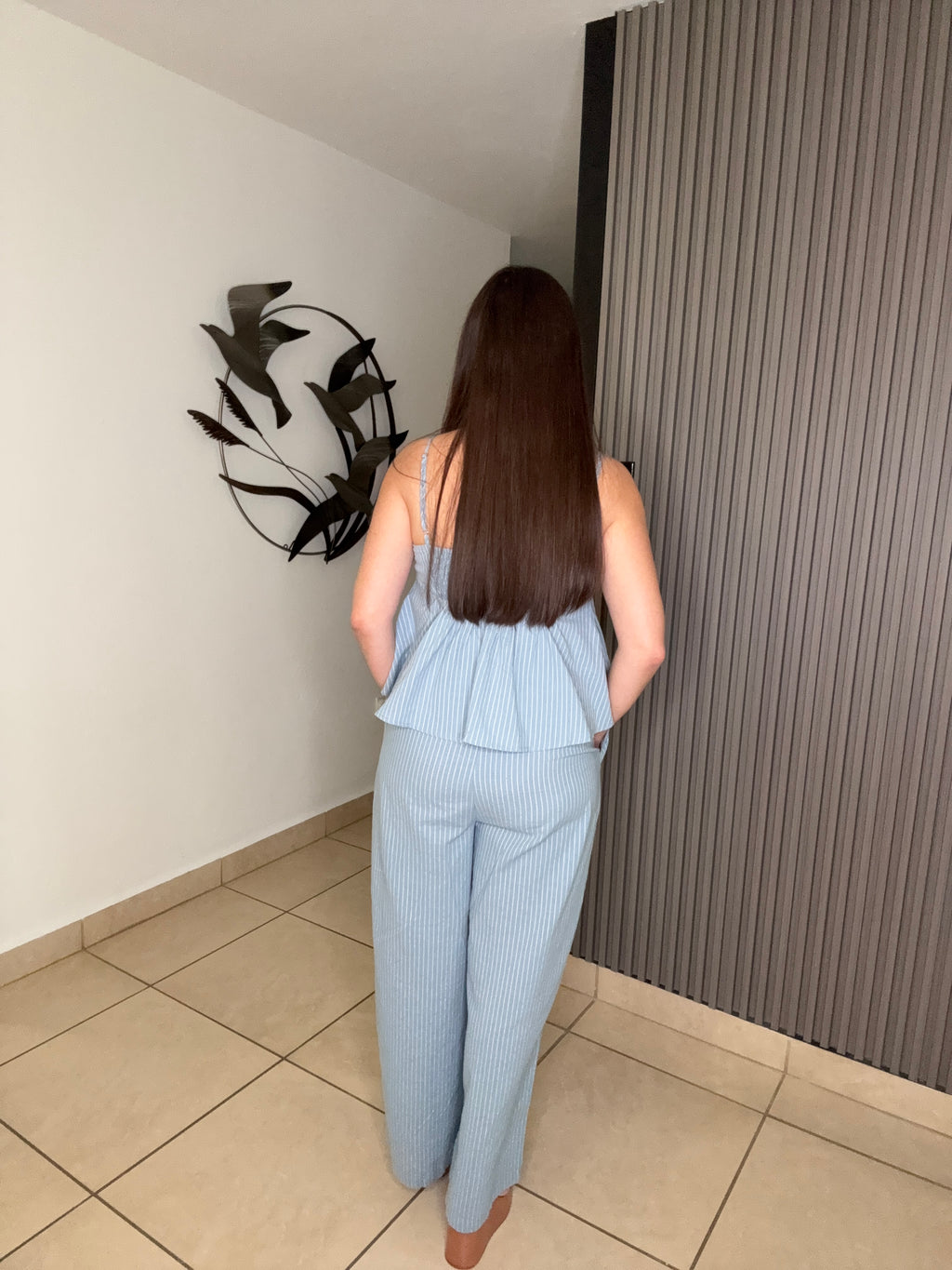 Light Blue Peplum Set