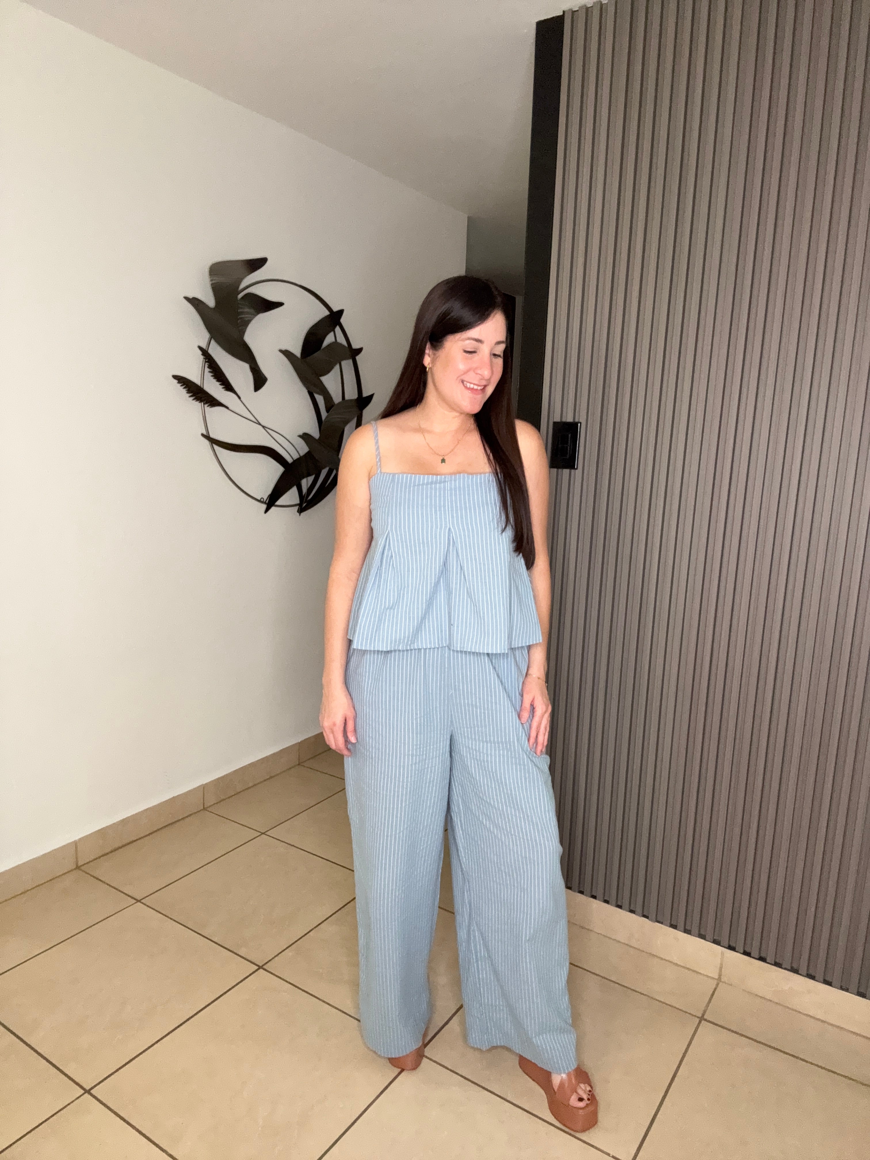 Light Blue Peplum Set