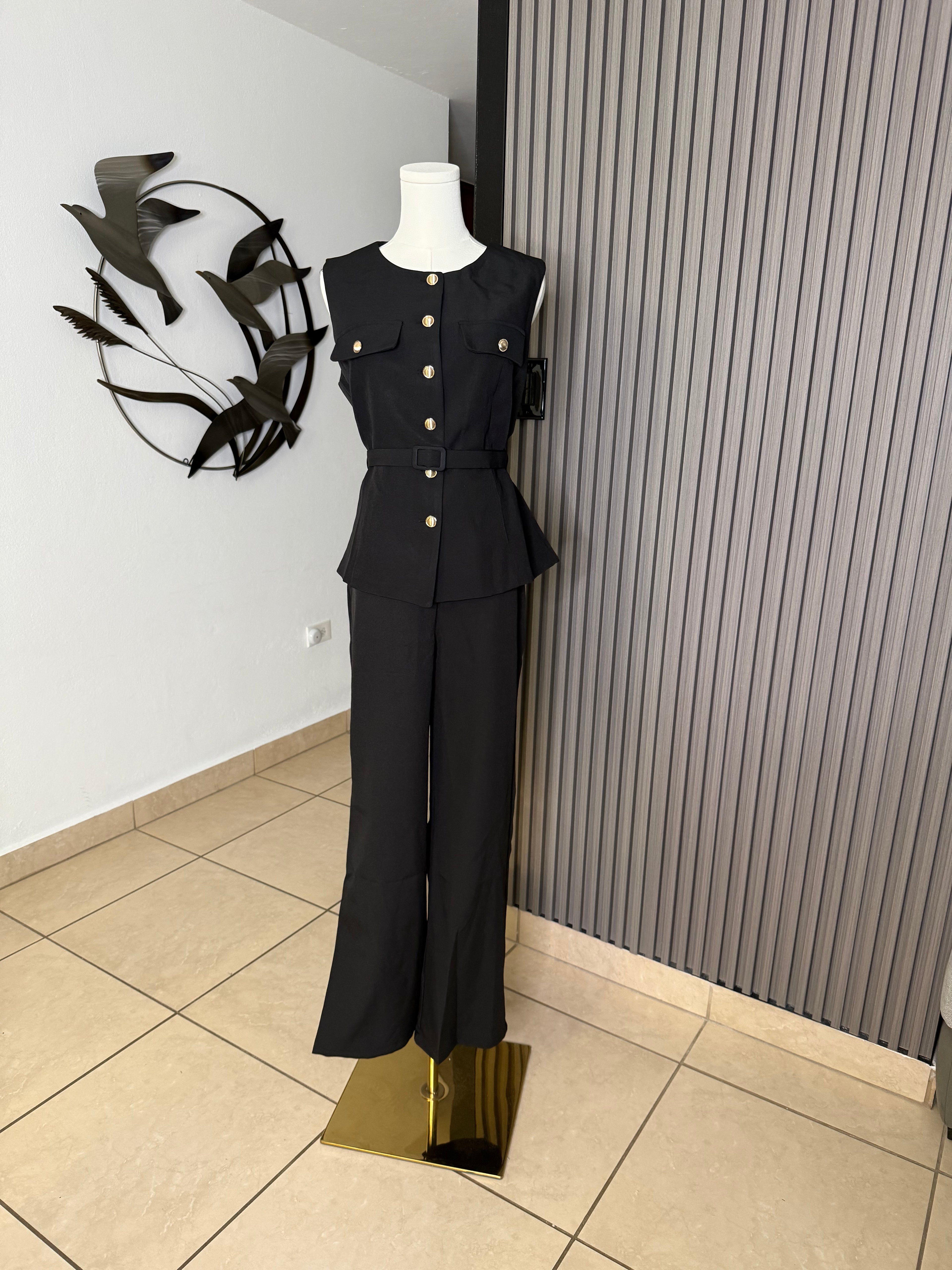 Elegant Black vest and pant set