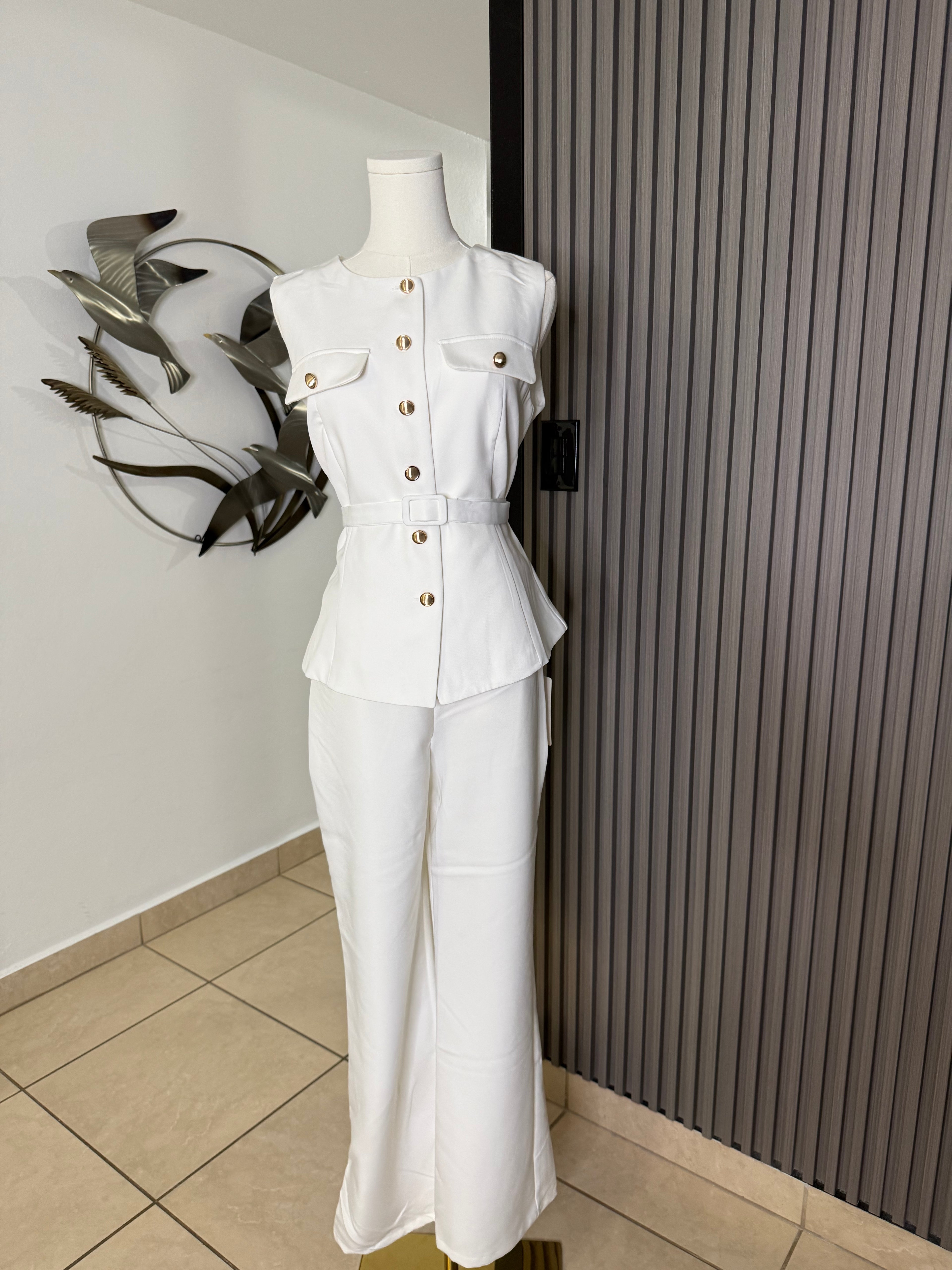 Elegant White vest and pants