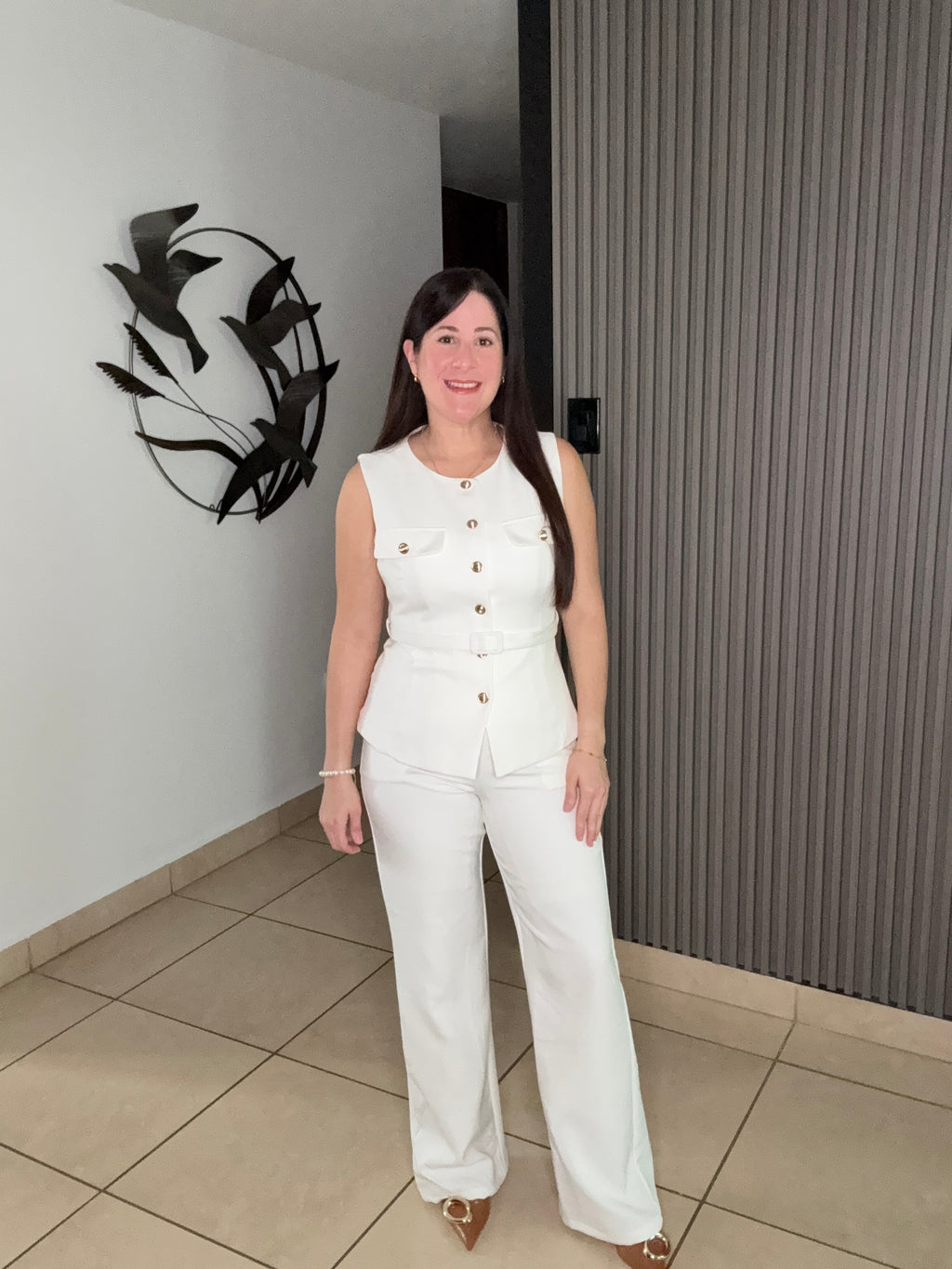 Elegant White vest and pants