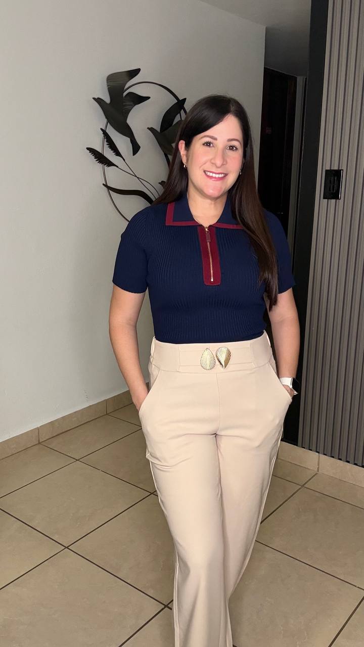 Navy Ribbed Knit Top